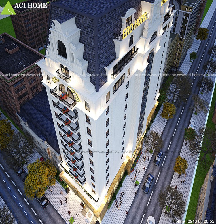 Thiết kế khách sạn kiểu Pháp 18 tầng,3 sao sang trọng tại Hà Nội - View 6