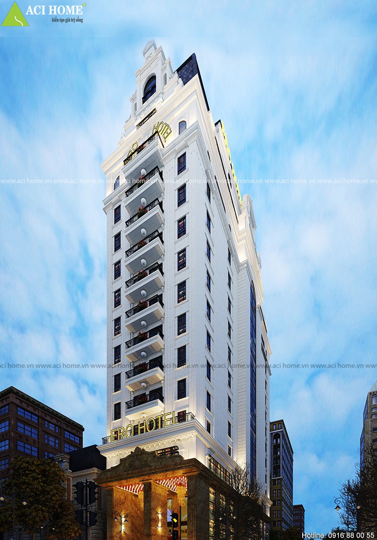 Thiết kế khách sạn kiểu Pháp 18 tầng,3 sao sang trọng tại Hà Nội - View 3