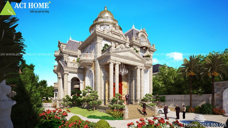 Thiết kế biệt thự kiểu Pháp tại Lạng Sơn ( lâu đài 3,5 tầng ) 