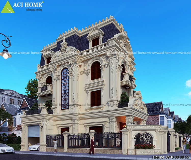 Thiết kế biệt thự kiểu Pháp tại Hà Nam - 3 tầng - đẳng cấp và bề thế - View 4