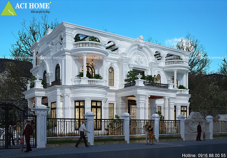 Thiết kế biệt thự kiểu Pháp-Kiến trúc Châu Âu tại Q9-Sài Gòn