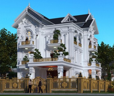 Thiết kế biệt thự cổ điển 3 tầng đẹp trác tuyệt tại Vũ Thư - Thái Bình