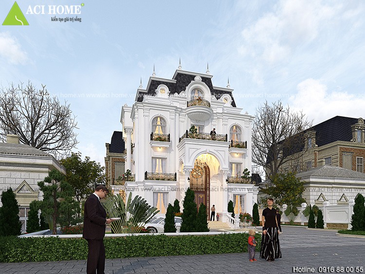 Thiết kế biệt thự kiểu Pháp 3,5 tầng ấn tượng tại Sơn La - Mang vẻ đẹp quyến rũ 