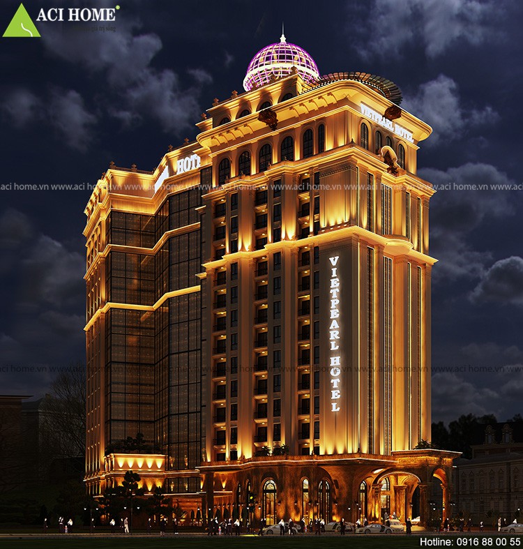 Thiết kế khách sạn kiểu Pháp 4 sao tại Vũng Tàu-Vietpearl Hotel Gành Hào 17 tầng