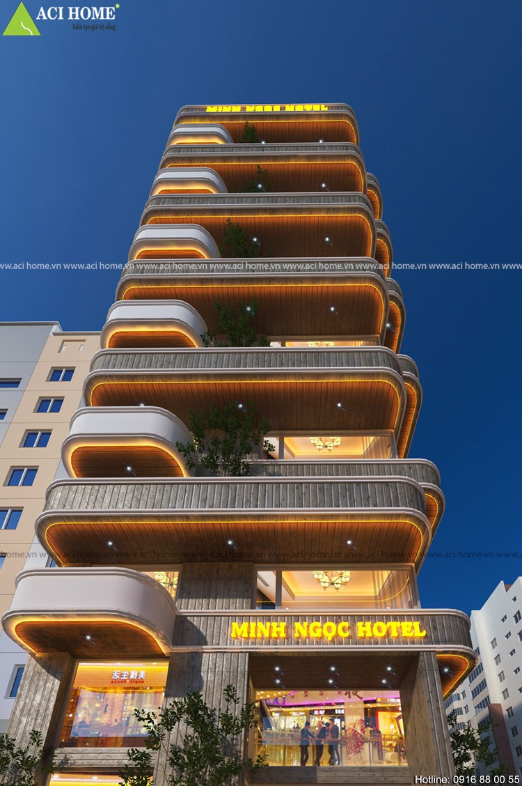 Thiết kế khách sạn hiện đại 10 m mặt tiền đẳng cấp 4 sao - 13 tầng - Minh Ngọc Hotel - độc nhất tại Đà Nẵng - View 1