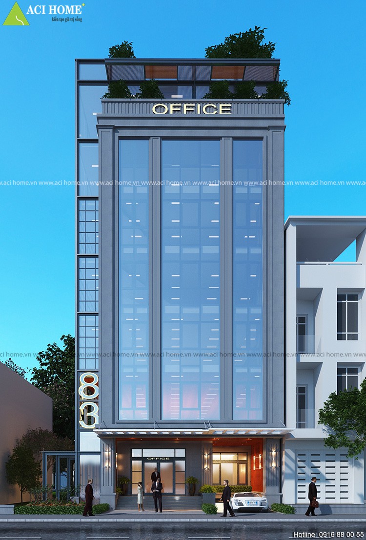 Thiết kế tòa nhăn văn phòng - Office Building tại Sài Gòn - 7 tầng,15 m mặt tiền - ảnh c2