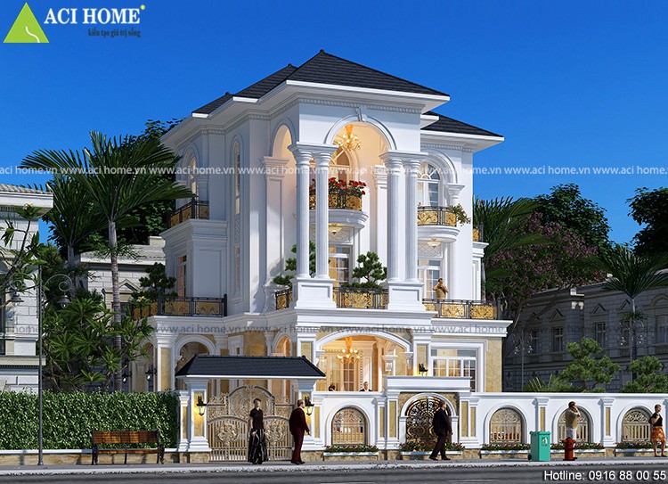 Thiết kế biệt thự kiểu Pháp 3,5 tầng tại Lạng Sơn với không gian sống đẳng cấp - 1