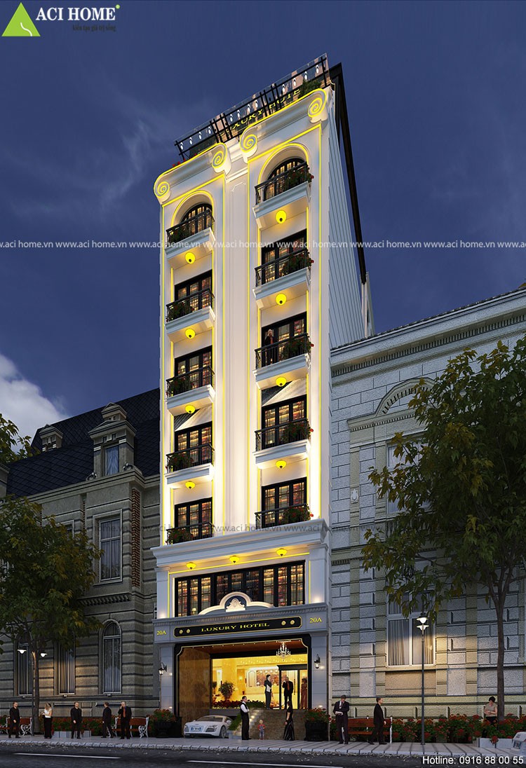 Thiết kế khách sạn kiểu Pháp 3 sao -mặt tiền 10 m tại Sài Gòn(Q1) - dấu ấn nổi bật - ảnh 2