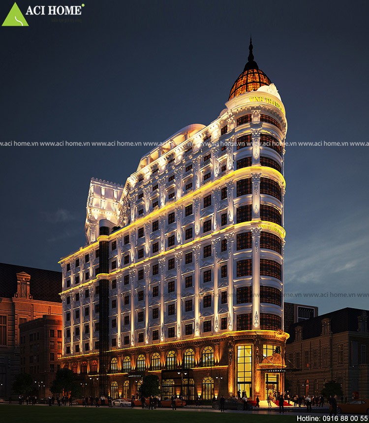 Thiết kế trung tâm thương mại và khách sạn kiểu Pháp 4 sao tại Đà Nẵng