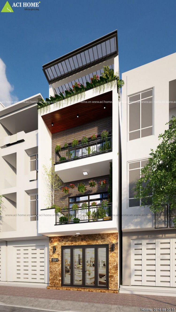 Thiết kế nhà phố 4 tầng tại Ninh Hiệp theo phong cách hiện đại - Ảnh 2