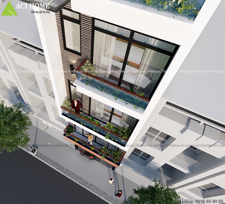 Thiết kế nhà phố hiện đại - 5,5m mặt tiền sâu 11m - kiến trúc 4,5 tầng tại Tp Bắc Ninh - ảnh 4