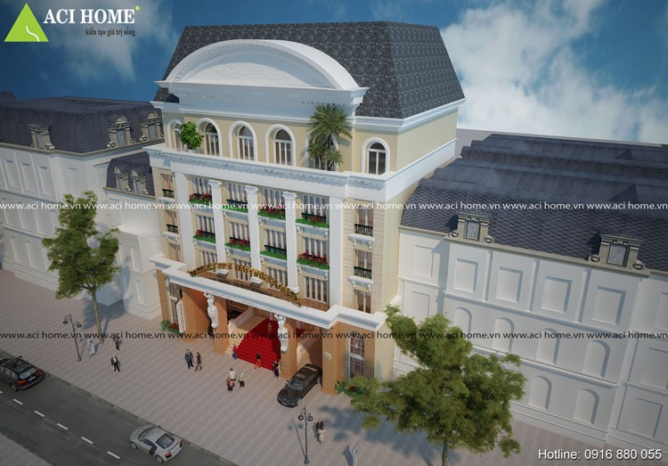 Thiết kế khách sạn cổ điển 7 tầng tại Ninh Bình - Đẳng cấp công trình 3 sao
