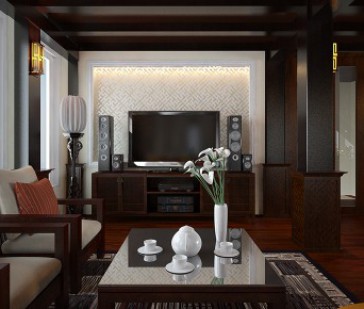 Không gian nội thất  ấm cúng với gam màu nâu của vật liệu gỗ