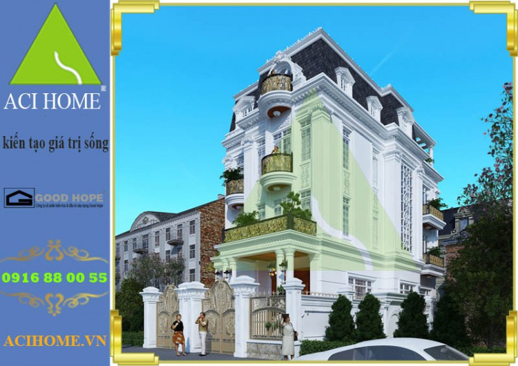 Thiết kế biệt thự cổ điển 3,5 tầng đẹp tinh tế và nổi bật giữa phố Bình Tân_Sài Gòn - View 1