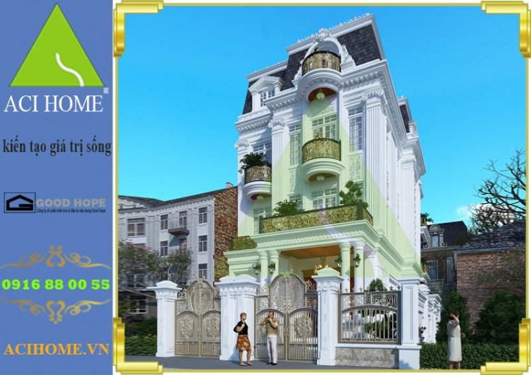 Thiết kế biệt thự cổ điển 3,5 tầng đẹp tinh tế và nổi bật giữa phố Bình Tân_Sài Gòn - View 4