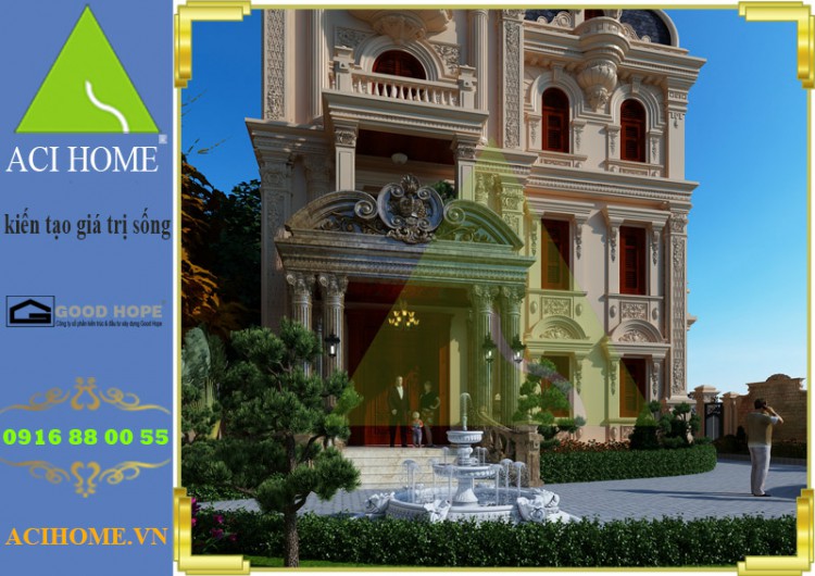 Thiết kế biệt thự cổ điển tại Tp Nam Đinh | 4,5 tầng | 289 m2/1 sàn | Đẹp tựa lâu đài Hoàng Gia - View 5