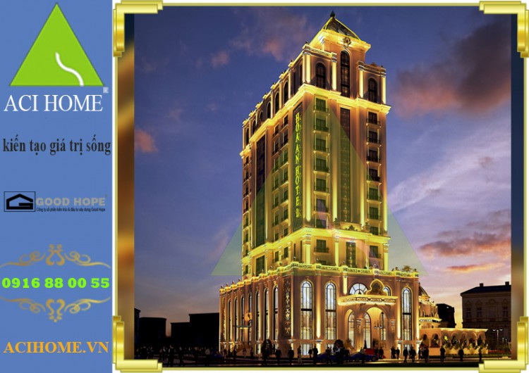 Thiết kế khách sạn cổ điển 4 sao - dự án nghỉ dưỡng và trung tâm nhà hàng tiệc cưới đẳng cấp tại Mũi Né_Phan Thiết - View mặt chính khách sạn