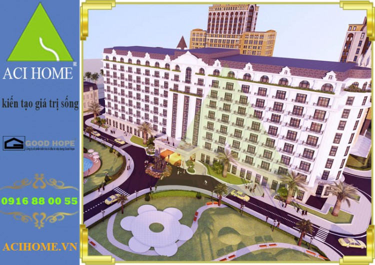 Thiết kế khách sạn cổ điển 4 sao đẳng cấp với 9 tầng cùng mặt bằng siêu rộng tại Hải Tiến - View mặt chéo