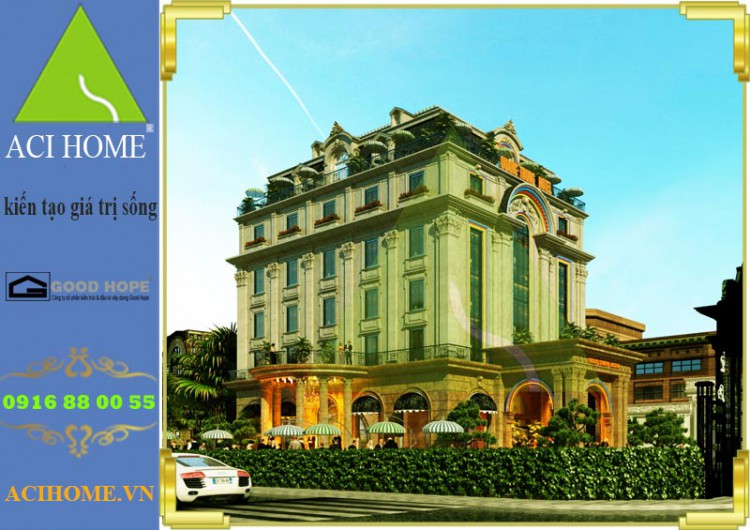 Thiết kế khách sạn cổ điển tại Tp Bắc Ninh | 3 sao | 7 tầng | sang trọng + bề thế | View 1
