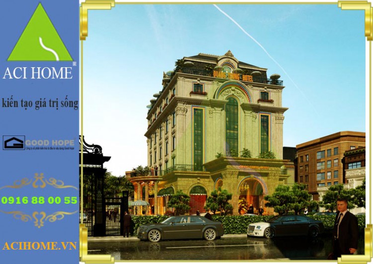 Thiết kế khách sạn cổ điển tại Tp Bắc Ninh | 3 sao | 7 tầng | sang trọng + bề thế | View 2