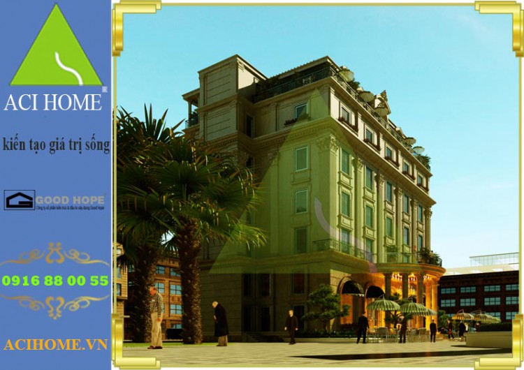 Thiết kế khách sạn cổ điển tại Tp Bắc Ninh | 3 sao | 7 tầng | sang trọng + bề thế | View 3