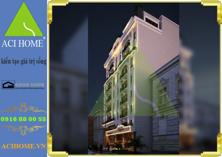 Thiết kế khách sạn cổ điển song lập 9 tầng đẳng cấp 3 sao trên phố Ngụy Như Kon Tom_Thanh Xuân_Hà Nội - View 4