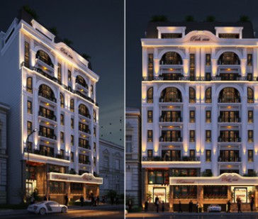 Thiết kế khách sạn cổ điển song lập đẹp nhất phố Kon Tum tại Hà Nội