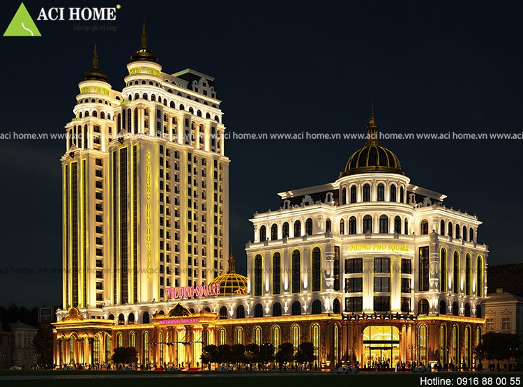 Thiết kế khách sạn kết hợp trung tâm tiệc cưới ấn tượng và chuyên nghiệp đẳng cấp 5 sao tại Móng Cái - Phong Phú Wedding Square