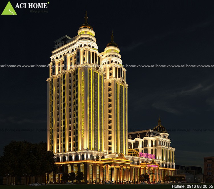 Thiết kế khách sạn kết hợp trung tâm tiệc cưới tại Quảng Ninh