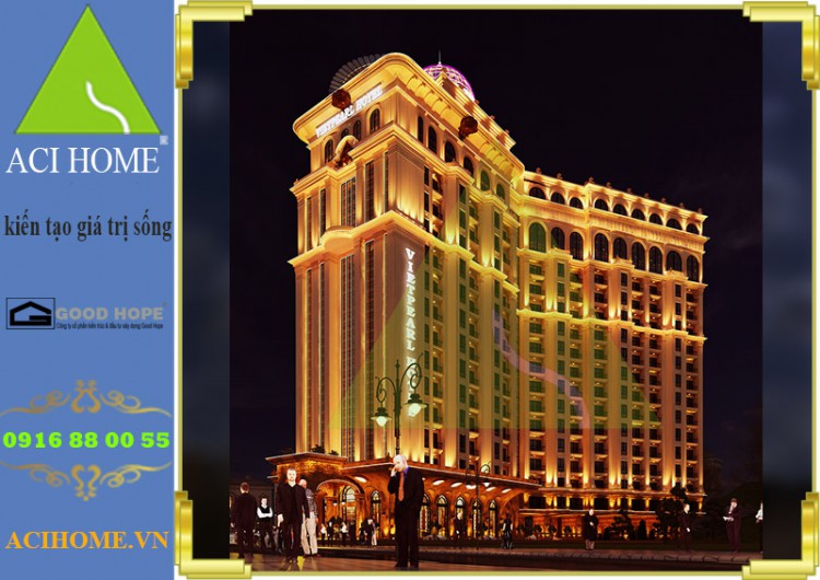 Thiết kế khách sạn cổ điển 4 sao cao 17 tầng bề thế làm chói lóa bãi Gành Hào_Vũng Tàu - Mặt bên khách sạn