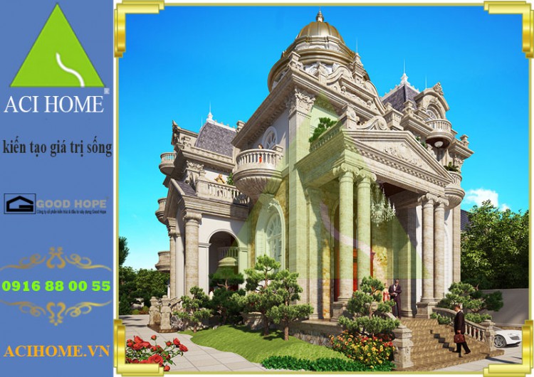 Thiết kế biệt thự cổ điển 3 tầng tại Lạng Sơn - Vẻ đẹp lâu đài sang trọng bề thế - Ảnh không gian chính